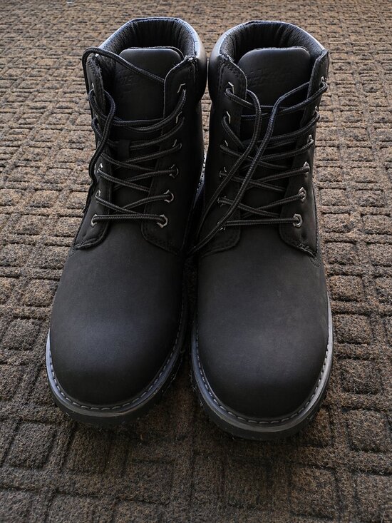 Hi-Tec Black Men’s Work Boots – Nubuck Vegan Soft Toe – Size 11M